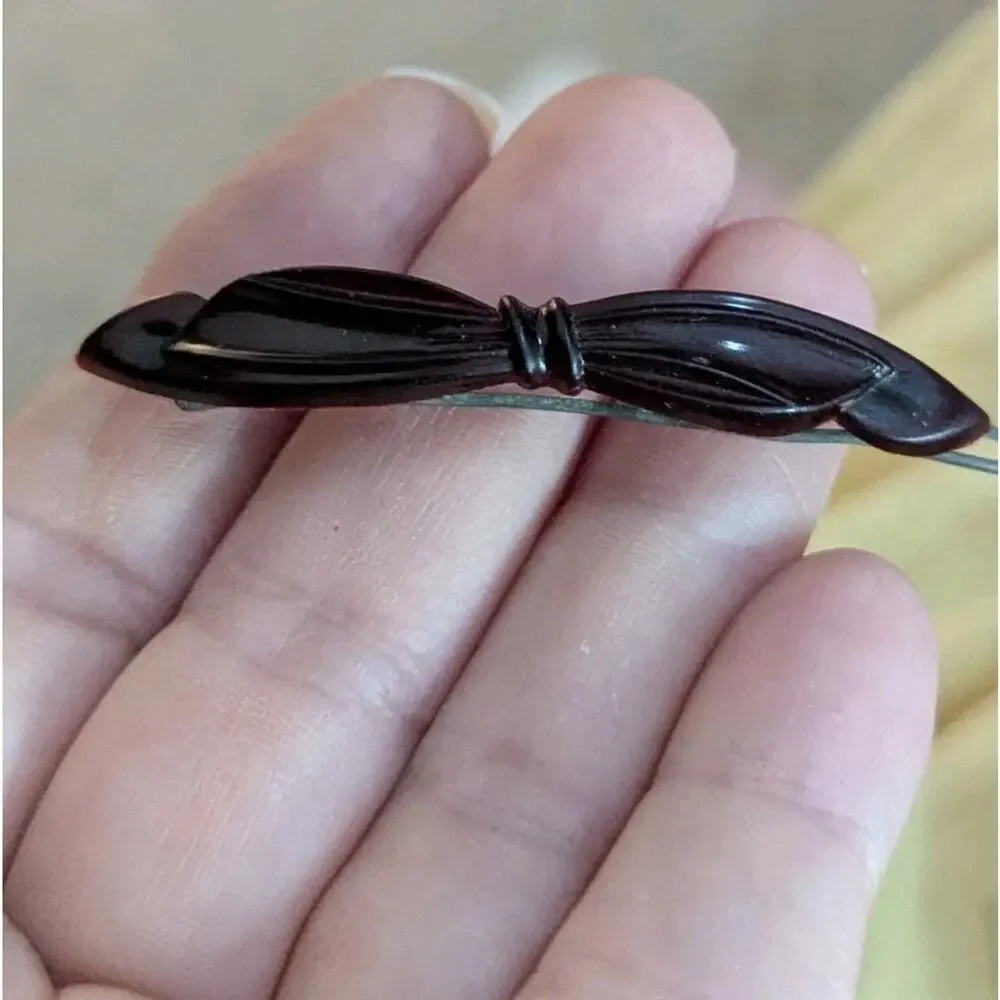 Set Of 3 Vintage 80s Goody Hair Clip Snap Tortoise Barrette Bow Brown Lot